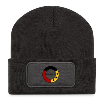 Deutschland schwarz rot gold - Recycelte Patch Beanie - Dunkelgrau - Vorne