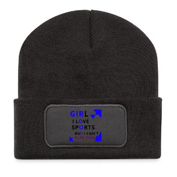 Bold Girl Play Typography - Recycled Patch Beanie - dark grey - Front