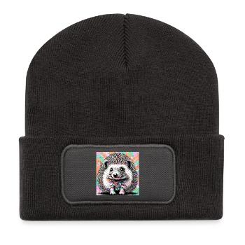 Igel - Recycelte Patch Beanie - Dunkelgrau - Vorne