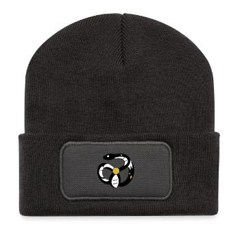 Symbole du Serpent Infini Streetwear minimaliste - Beanie recyclé à patch - charbon - Devant