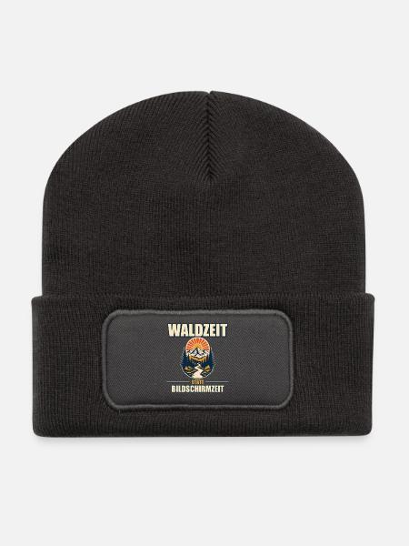 Waldzeit Naturpause - Recycelte Patch Beanie - Dunkelgrau