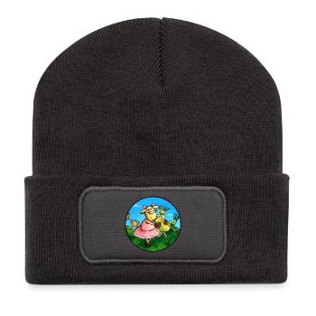 Prince Grenouille mouton - Beanie recyclé à patch - charbon - Devant