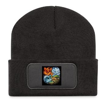 Element cycle Fire Water Earth Air - Recycled Patch Beanie - dark grey - Front