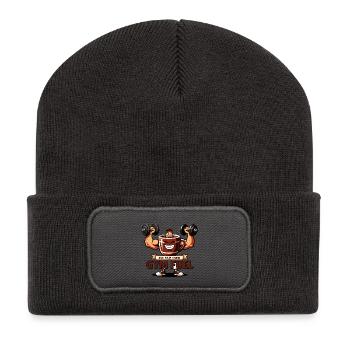 Gym Fuel 5h Haltérophile de café de l’équipe - Beanie recyclé à patch - charbon - Devant