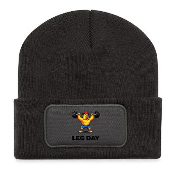 Leg Day Chicken Lifter - Recycled Patch Beanie - dark grey - Front