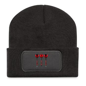 Dart Trio Red Black Flights - Recycled Patch Beanie - dark grey - Front