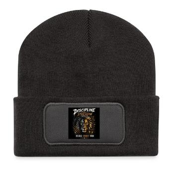 Discipline Lion Dual Strength - Recycled Patch Beanie - dark grey - Front