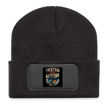 Tests in großer Höhe - Recycelte Patch Beanie - Dunkelgrau - Vorne