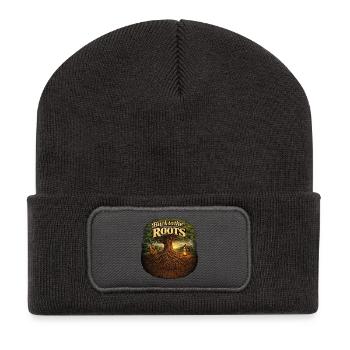 Retour aux racines - Beanie recyclé à patch - charbon - Devant