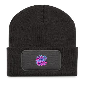 All That Jazz Musik Blumen Design - Recycelte Patch Beanie - Dunkelgrau - Vorne