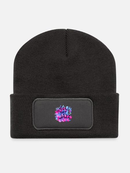 All That Jazz Musik Blumen Design - Recycelte Patch Beanie - Dunkelgrau