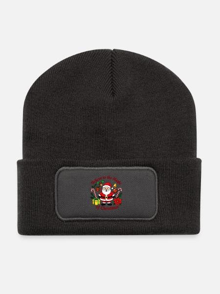 Glaube an Weihnachtsmagie - Recycelte Patch Beanie - Dunkelgrau