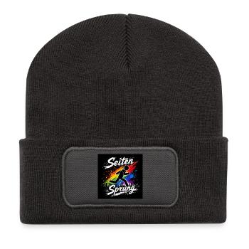 Seiten Spring Regenbogenlauf - Recycelte Patch Beanie - Dunkelgrau - Vorne