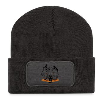Halloween Ghost Cats - Recycled Patch Beanie - dark grey - Front