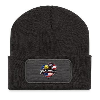 Pickleball USA - Beanie recyclé à patch - charbon - Devant