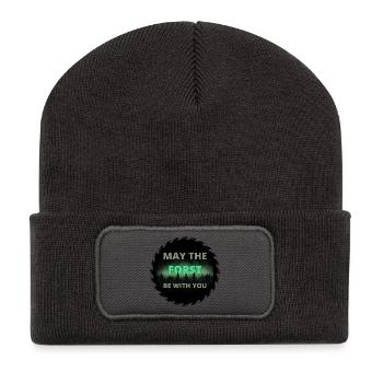 May the Forst be with you Sägeblatt-Edition - Recycelte Patch Beanie - Dunkelgrau - Vorne