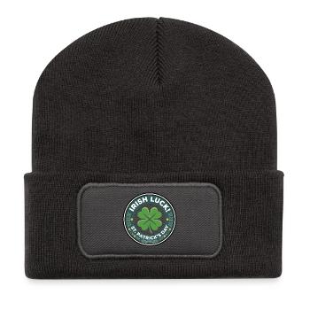 Shamrock Lucky Saint-Patrick - Beanie recyclé à patch - charbon - Devant
