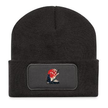 Samouraïs sous la Lune Cramoisie - Beanie recyclé à patch - charbon - Devant