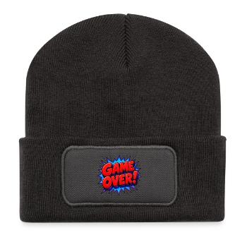 Déclaration de game over dans les comics Pop Art - Beanie recyclé à patch - charbon - Devant