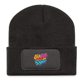 Ich fühl mich so Disco! - Recycelte Patch Beanie - Dunkelgrau - Vorne