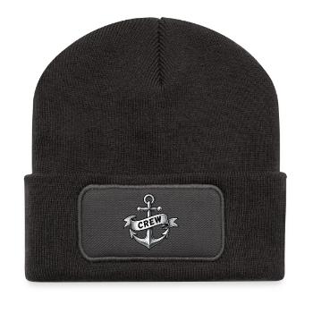 Küstenanker Crew Emblem - Recycelte Patch Beanie - Dunkelgrau - Vorne