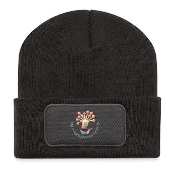 My imagination has no limits - Recycelte Patch Beanie - Dunkelgrau - Vorne