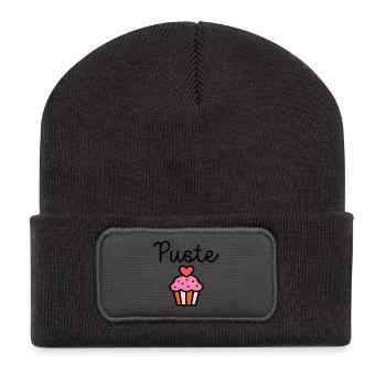Pustekuchen - Kuchen Pusten - Recycelte Patch Beanie - Dunkelgrau - Vorne