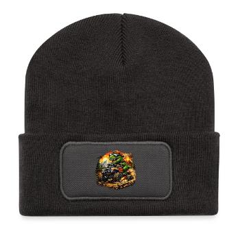 T Rex Offroad Abenteuer - Recycelte Patch Beanie - Dunkelgrau - Vorne