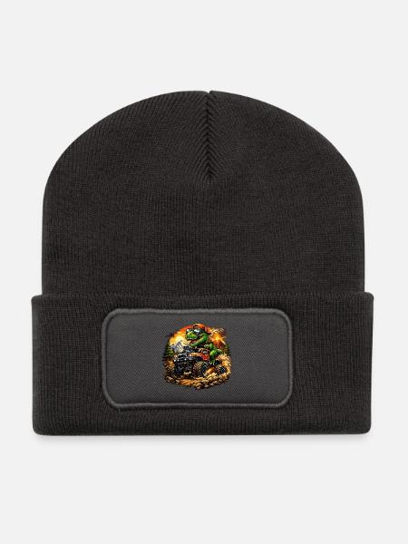 T Rex Offroad Abenteuer - Recycelte Patch Beanie - Dunkelgrau