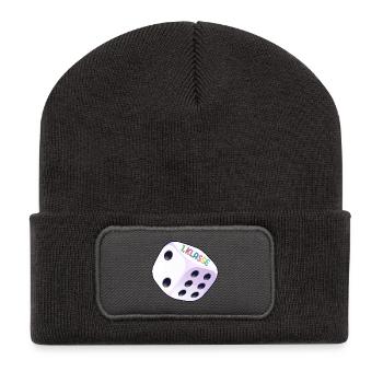 Würfel, 1. Klasse 2026 - Recycelte Patch Beanie - Dunkelgrau - Vorne