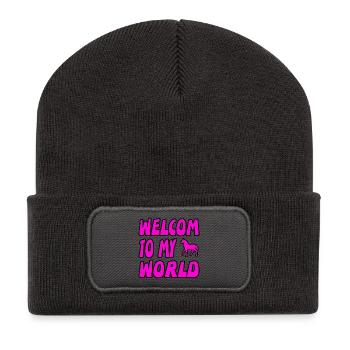 Pferde - Recycelte Patch Beanie - Dunkelgrau - Vorne