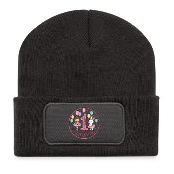 1. Geburtstag Ballerina  - Recycelte Patch Beanie - Dunkelgrau - Vorne