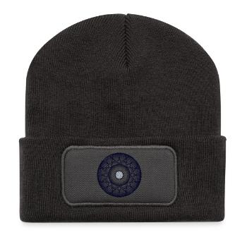 Sapphire Mandala - Recycelte Patch Beanie - Dunkelgrau - Vorne