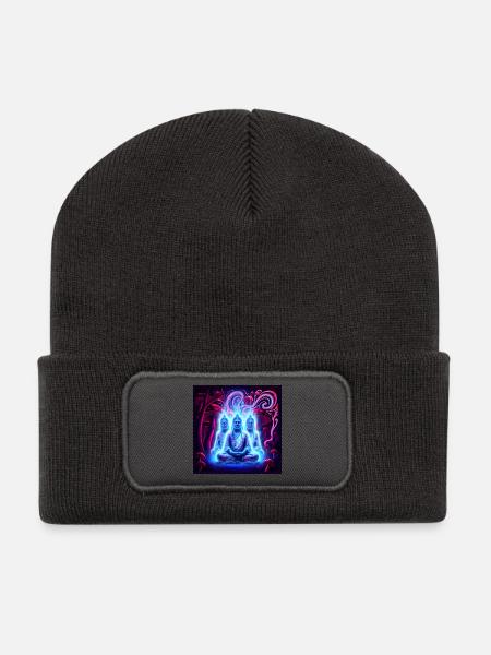 Erleuchtet_ - Recycelte Patch Beanie - Dunkelgrau
