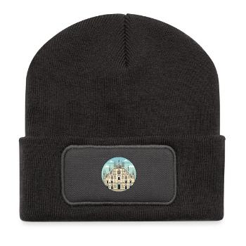 Mailänder Domdom Italien Rundaufkleber - Recycelte Patch Beanie - Dunkelgrau - Vorne