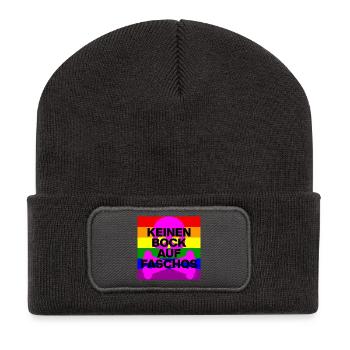 KEINEN BOCK AUF FASCHOS, NO NZS, NO AFD, PINK - Recycelte Patch Beanie - Dunkelgrau - Vorne