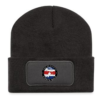 Take Me Back to Costa Rica Tukan - Recycelte Patch Beanie - Dunkelgrau - Vorne