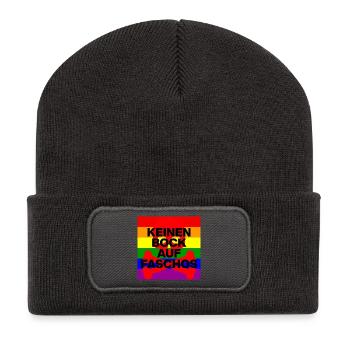 KEINEN BOCK AUF FASCHOS, NO NZS, NO AFD ROT - Recycelte Patch Beanie - Dunkelgrau - Vorne