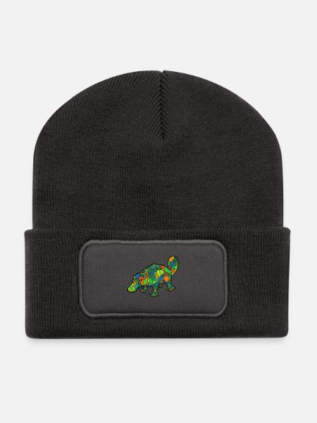 Mosaic Platypus Rainbow Style - Recycled Patch Beanie - dark grey