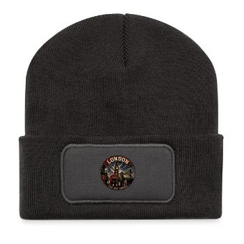 London Big Smoke Vintage Travel Badge - Recycled Patch Beanie - dark grey - Front