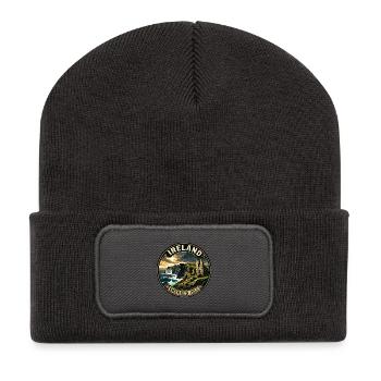 Ireland Emerald Isle Vintage Travel Badge - Recycled Patch Beanie - dark grey - Front
