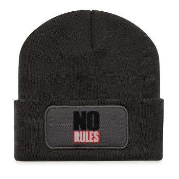 No Rules – Brutalist Typography Statement - Recycled Patch Beanie - dark grey - Front