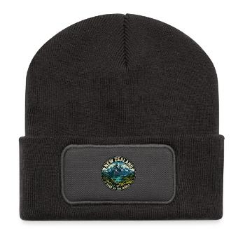 New Zealand Edge of the World Vintage Badge - Recycled Patch Beanie - dark grey - Front