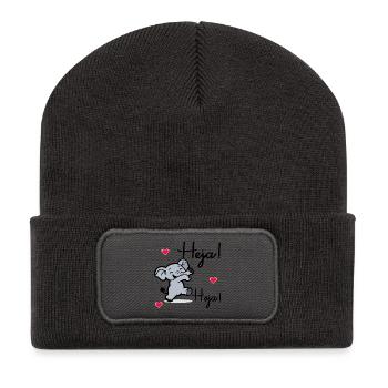 Hello Elephants - Recycled Patch Beanie - dark grey - Front