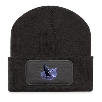 Humpback whale in the sea - Recycled Patch Beanie - dark grey - Front