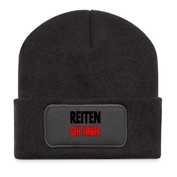 Reiten - Recycelte Patch Beanie - Dunkelgrau - Vorne