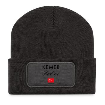 Kemer Turkey Coordinates Travel Souvenir - Recycled Patch Beanie - dark grey - Front