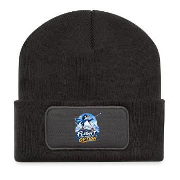 Brave Penguin – Never Give Up - Recycled Patch Beanie - dark grey - Front