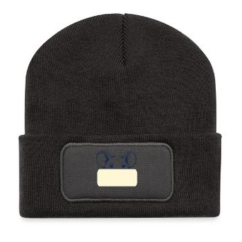 Name tag mouse - Recycled Patch Beanie - dark grey - Front