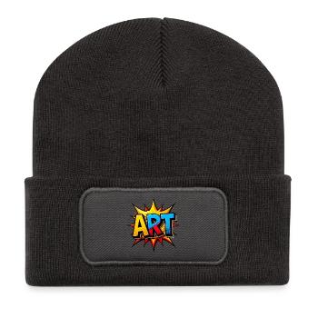 Pop Art "ART" – Gaudy Art Typography Design - Recycled Patch Beanie - dark grey - Front
